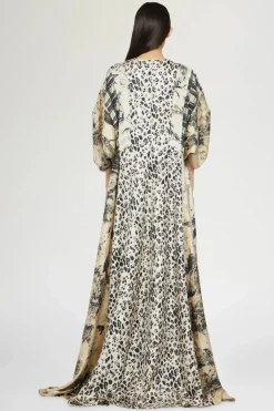 Fashion Abito Lungo stampa Leopardata Donna Abiti