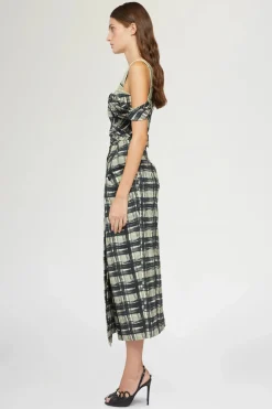 Fashion Abito Midi Quadri Donna Abiti