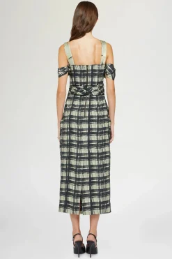 Fashion Abito Midi Quadri Donna Abiti