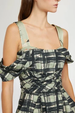 Fashion Abito Midi Quadri Donna Abiti