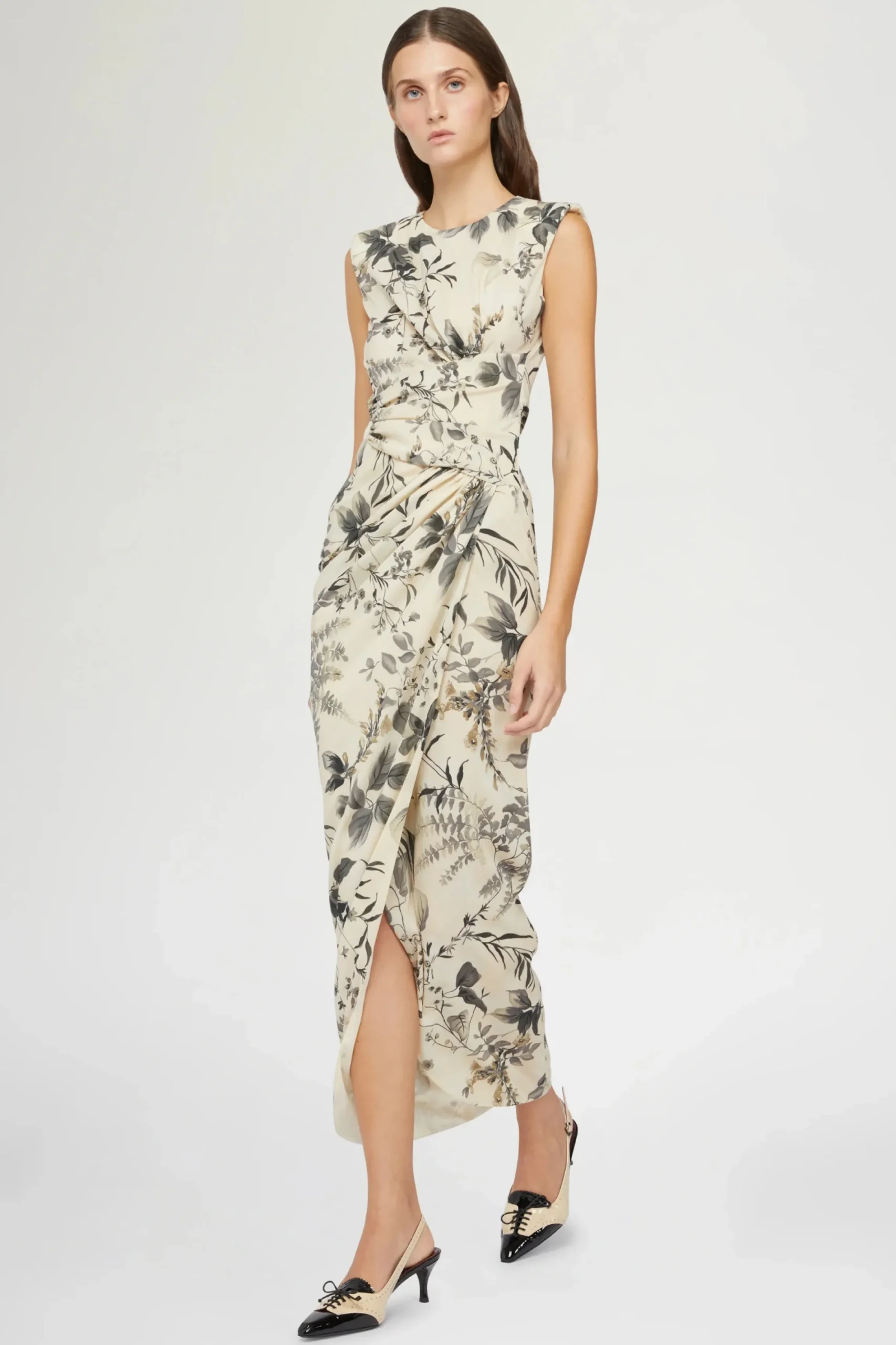 Hot Abito Midi Stampa Tropicale Donna Abiti