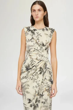 Hot Abito Midi Stampa Tropicale Donna Abiti