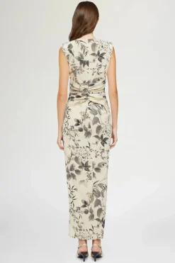 Hot Abito Midi Stampa Tropicale Donna Abiti