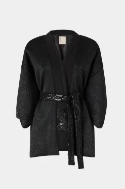 Outlet Black Kimono Donna Giacche E Capispalla