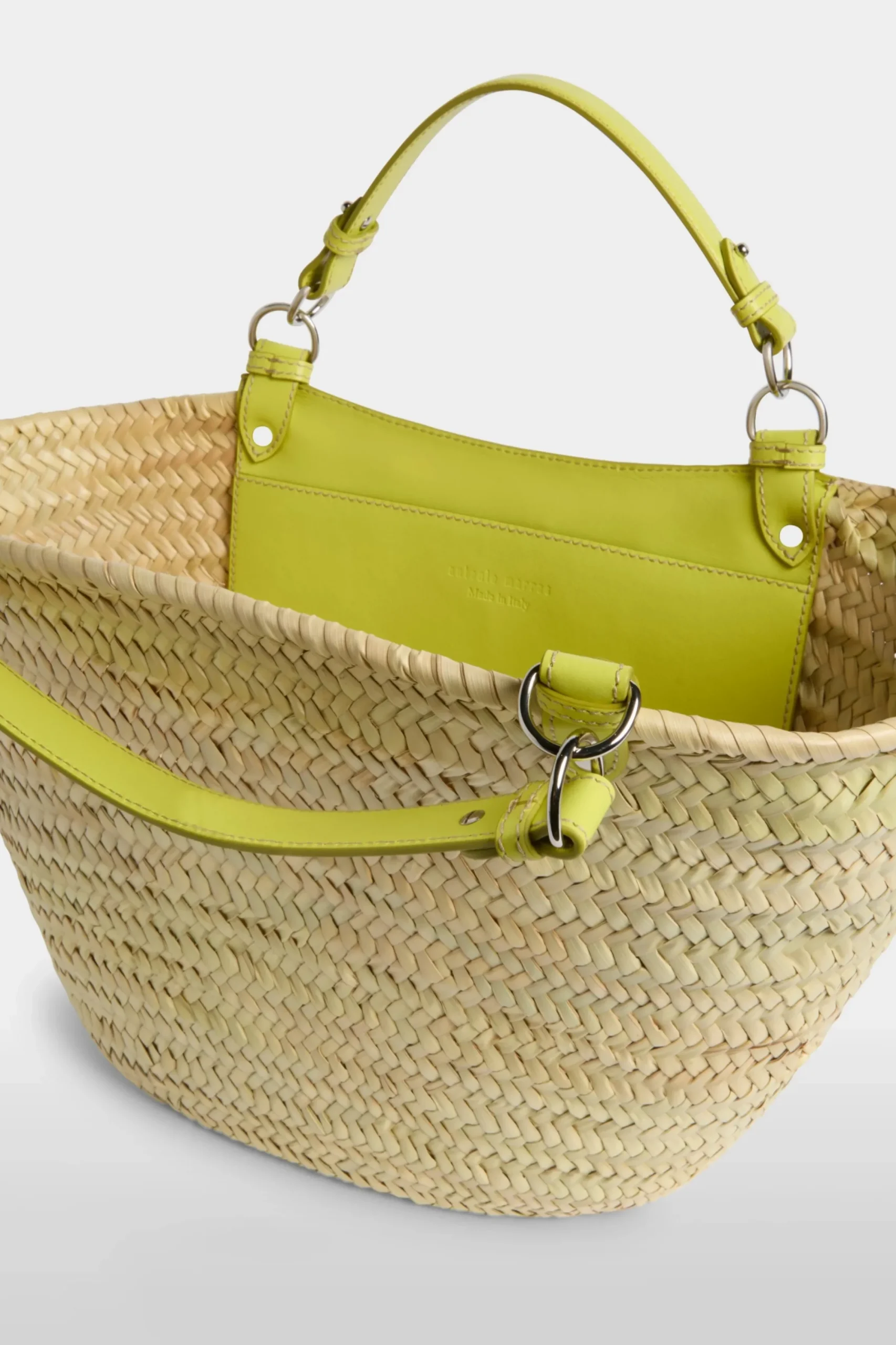 Sale Borsa di Paglia Grande Gialla Donna Borse
