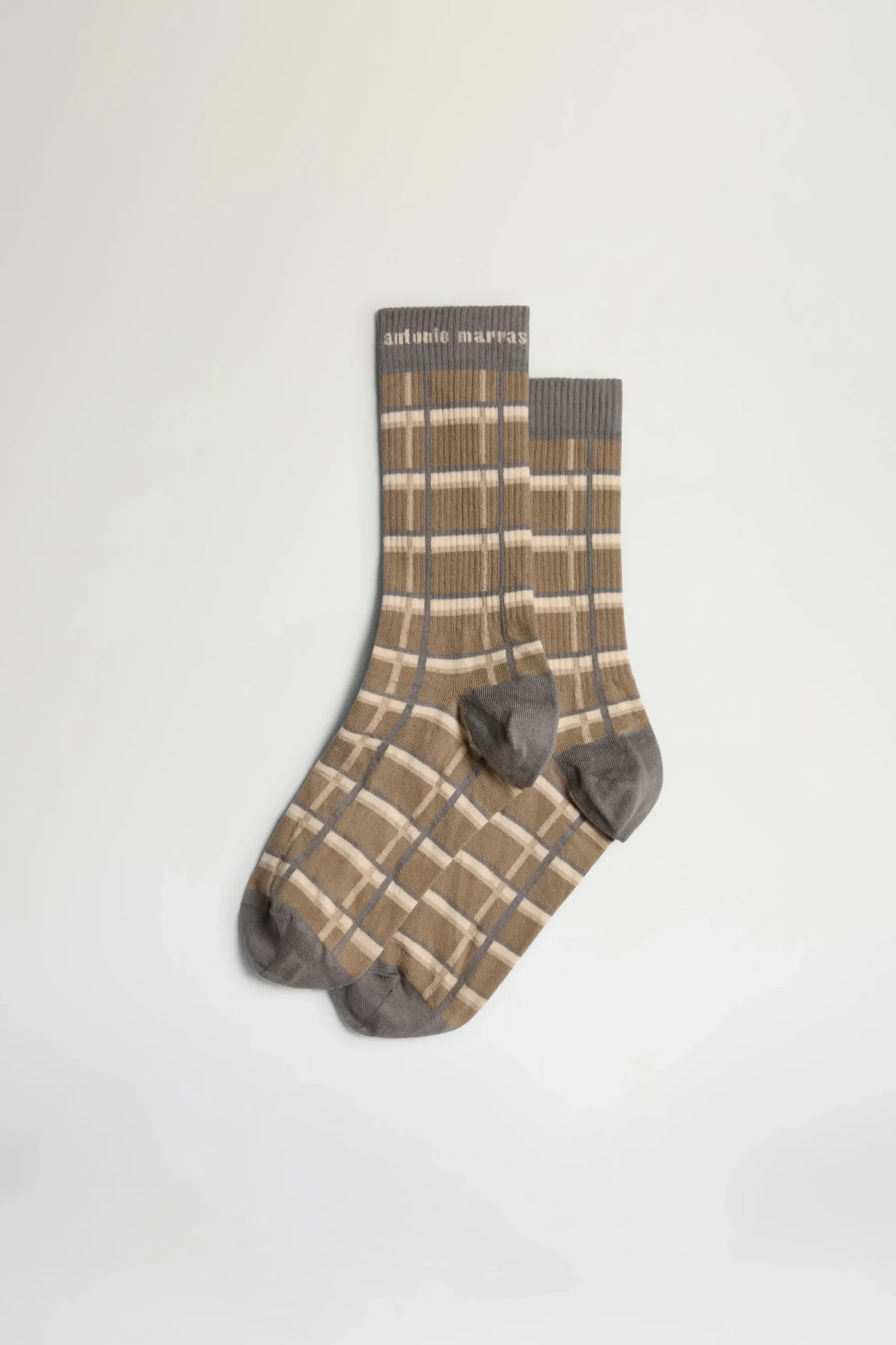 Fashion Calze a Quadri Marroni e Beige Donna Accessori Morbidi|Uomo