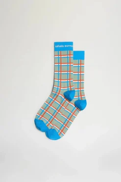 Fashion Calze a Quadri Verdi e Blu Donna Accessori Morbidi|Uomo