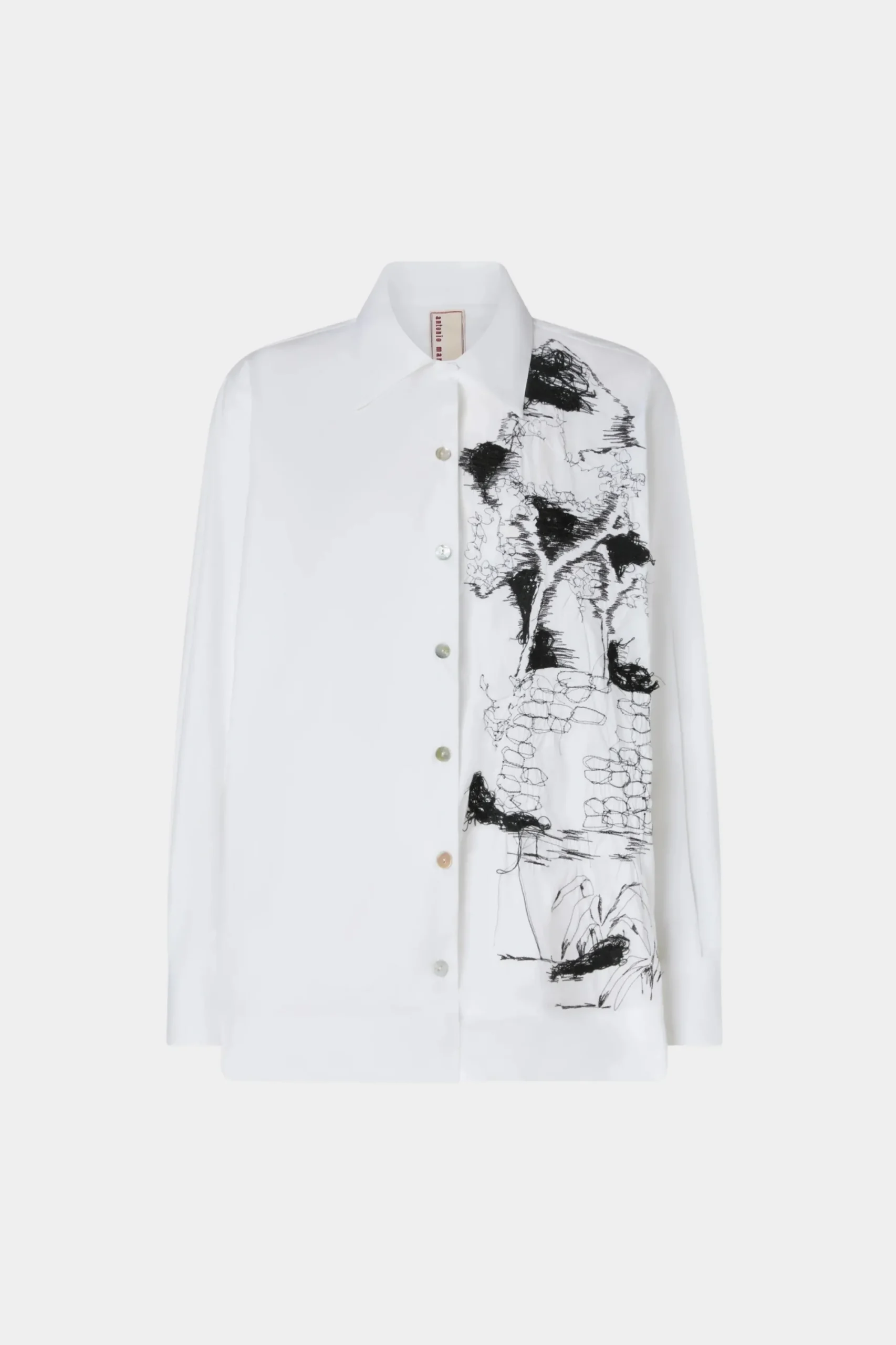 Best Camicia Bianca Ricami Neri Donna Camicie E Bluse