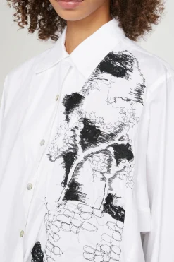 Best Camicia Bianca Ricami Neri Donna Camicie E Bluse