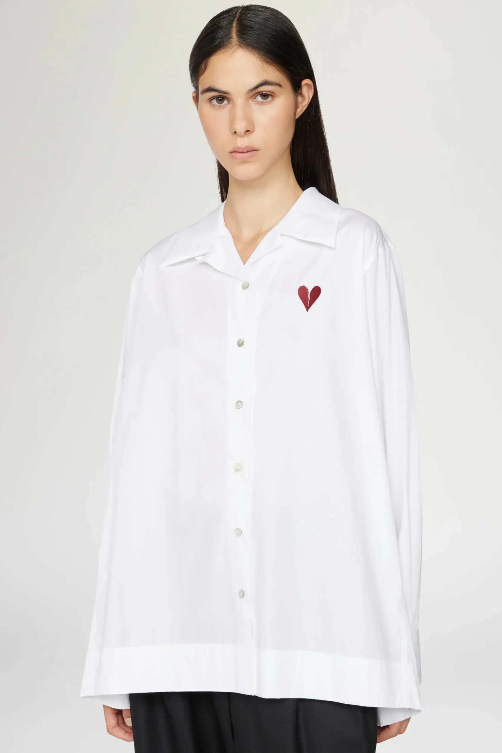 Hot Camicia Cuore Spezzato Bianca Donna Camicie E Bluse