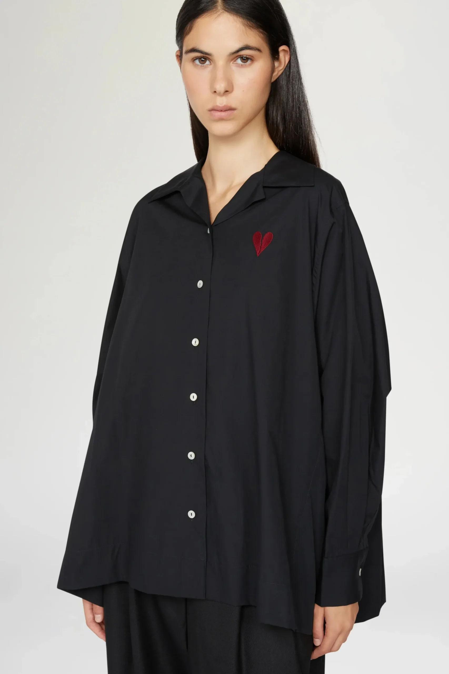 Discount Camicia Cuore Spezzato Nera Donna Camicie E Bluse