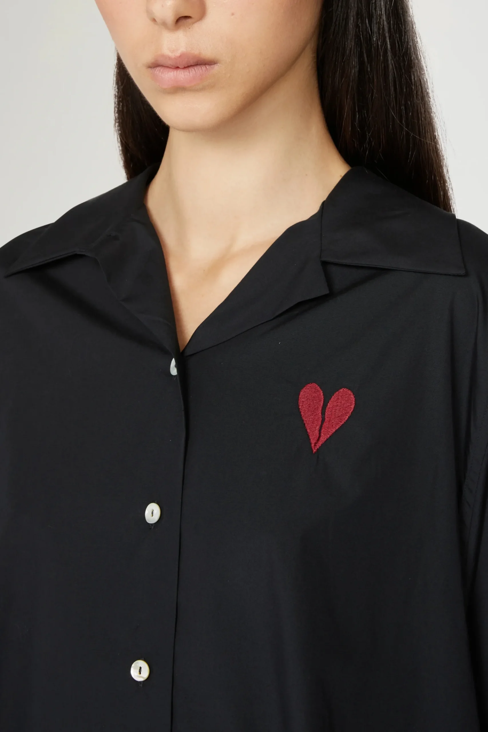 Discount Camicia Cuore Spezzato Nera Donna Camicie E Bluse