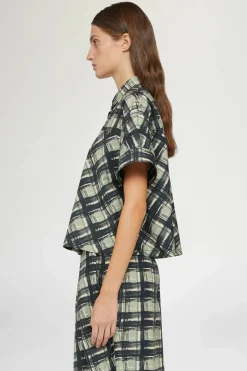 Online Camicia Maniche Corte Quadri Donna Camicie E Bluse