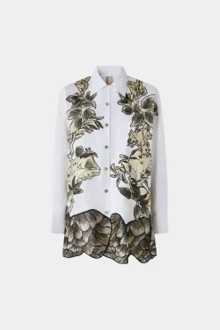Online Camicia Stampa Tropicale e Animalier Donna Camicie E Bluse