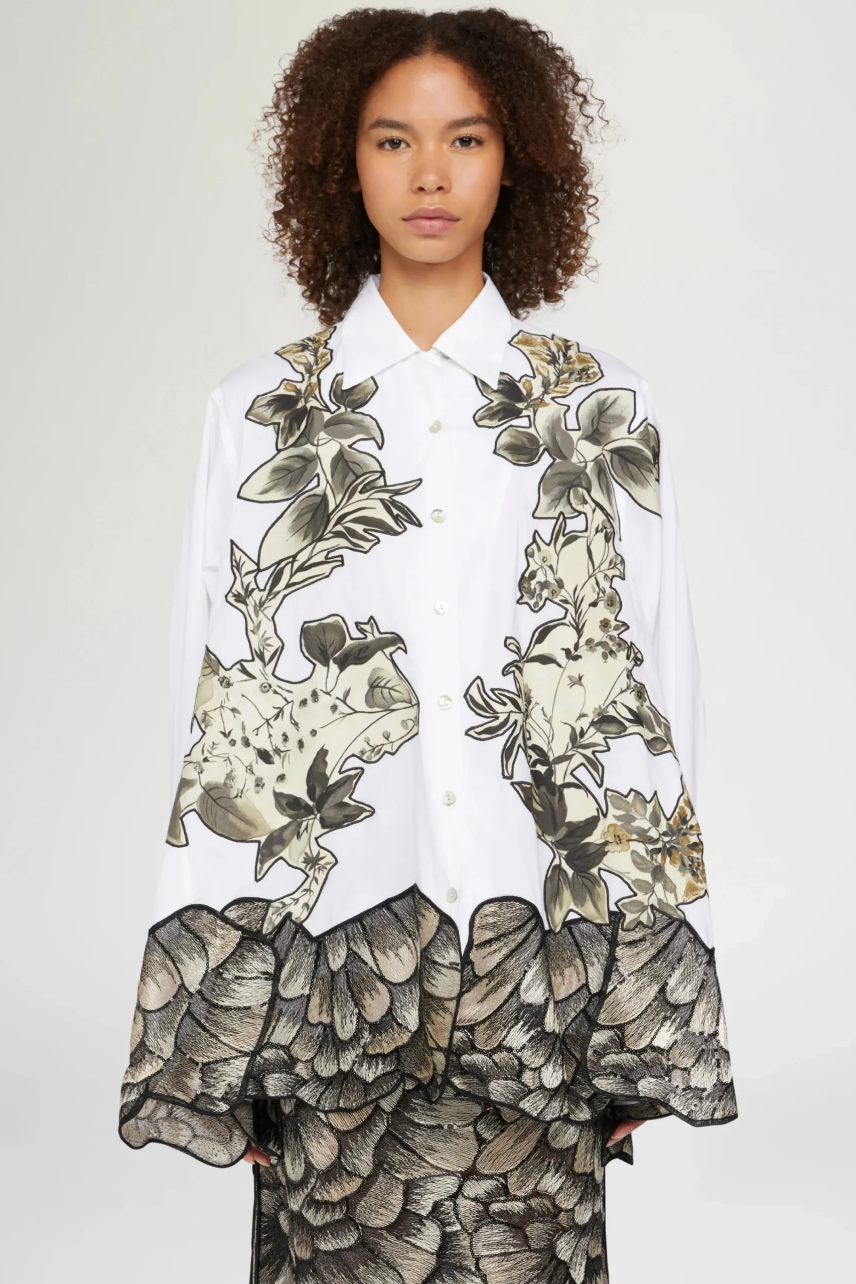 Online Camicia Stampa Tropicale e Animalier Donna Camicie E Bluse