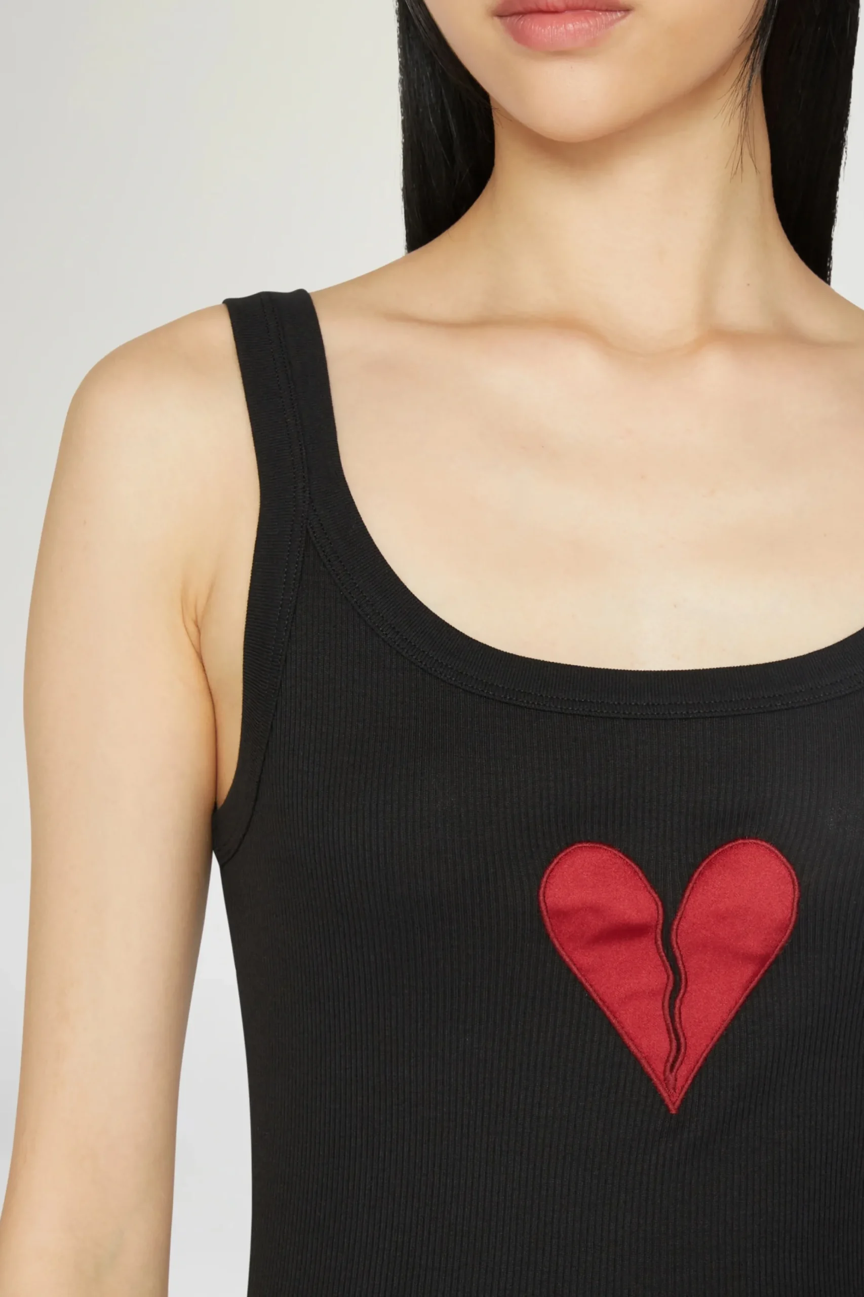 Clearance Canotta Cuore Spezzato Nera Donna Magliette E Top|Uomo