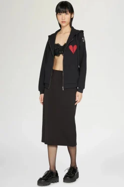 Online Felpa con cappuccio con cuore spezzato e cerniera Donna Magliette E Top|Uomo