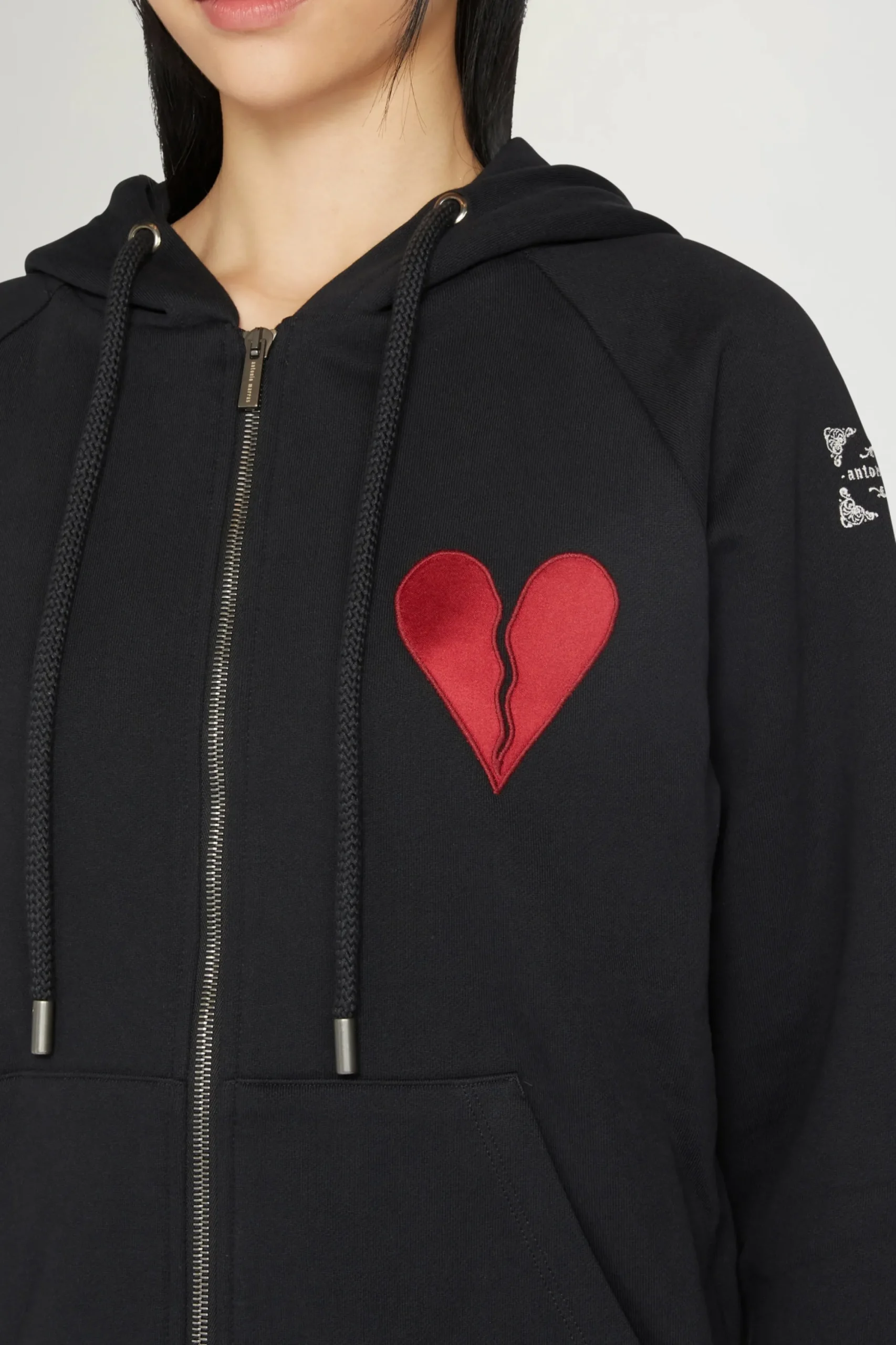 Online Felpa con cappuccio con cuore spezzato e cerniera Donna Magliette E Top|Uomo