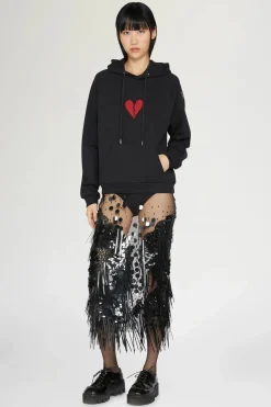 Discount Felpa con cappuccio cuore spezzato Donna Magliette E Top|Uomo