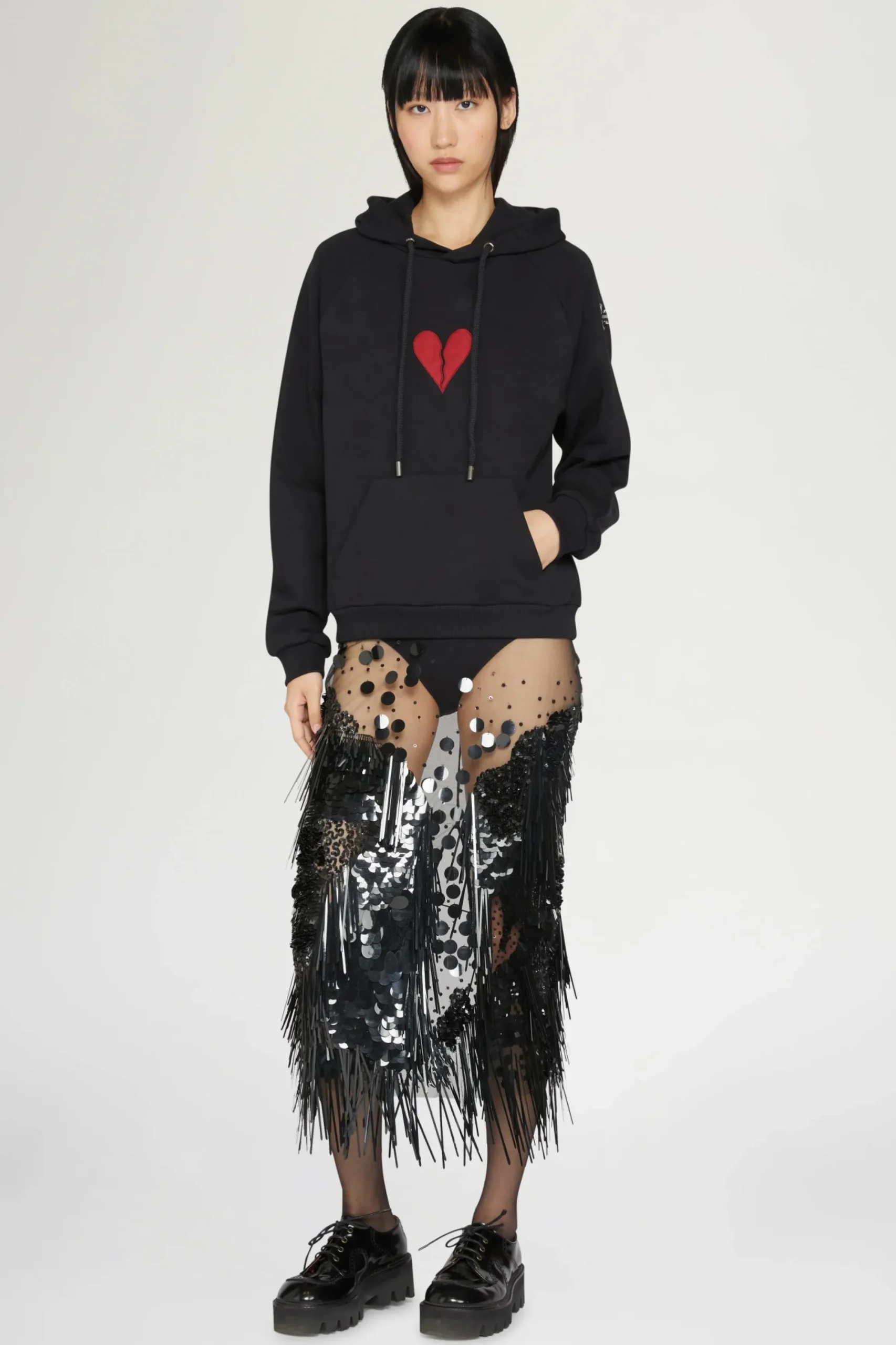 Discount Felpa con cappuccio cuore spezzato Donna Magliette E Top|Uomo