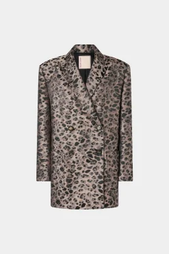 Sale Giacca Doppiopetto Stampa Animalier Donna Giacche E Capispalla