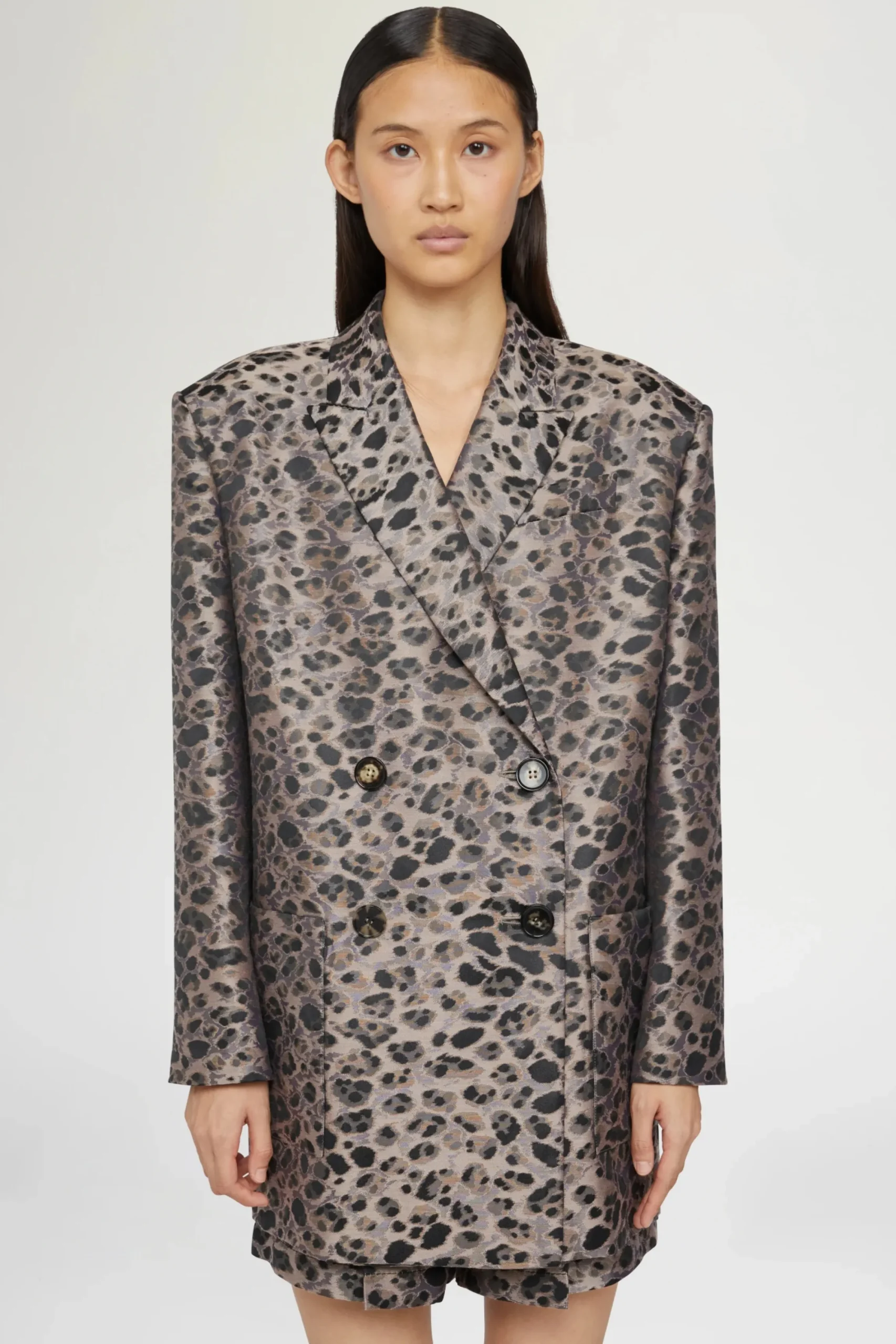 Sale Giacca Doppiopetto Stampa Animalier Donna Giacche E Capispalla