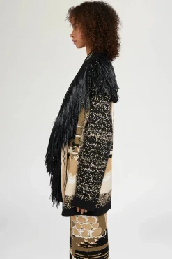 Outlet Giacca in maglia con Frange Donna Maglieria|Giacche E Capispalla