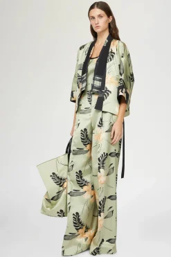 Online Kimono Stampa Ibiscus Donna Giacche E Capispalla