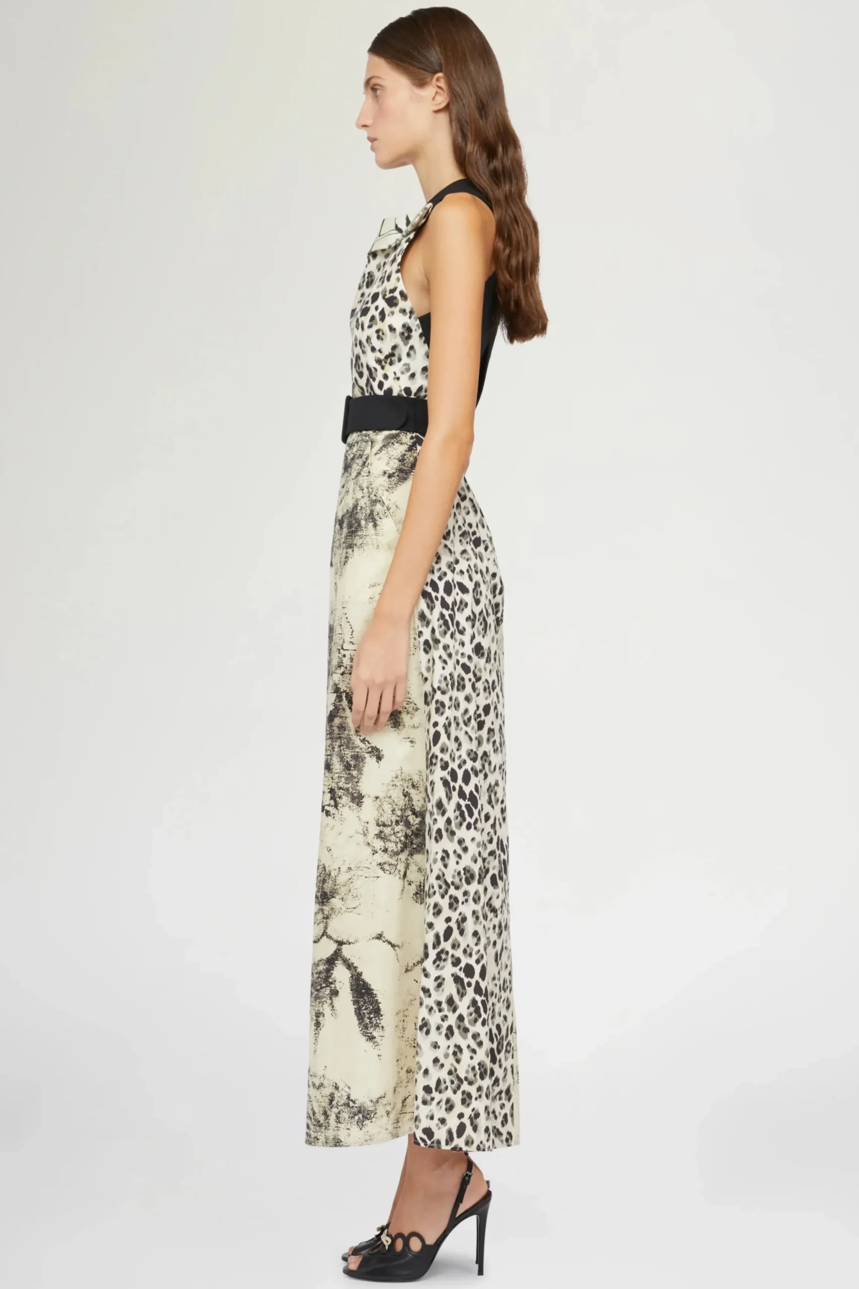 Outlet Midi Abito Stampa Tropicale & Leopardo Donna Abiti