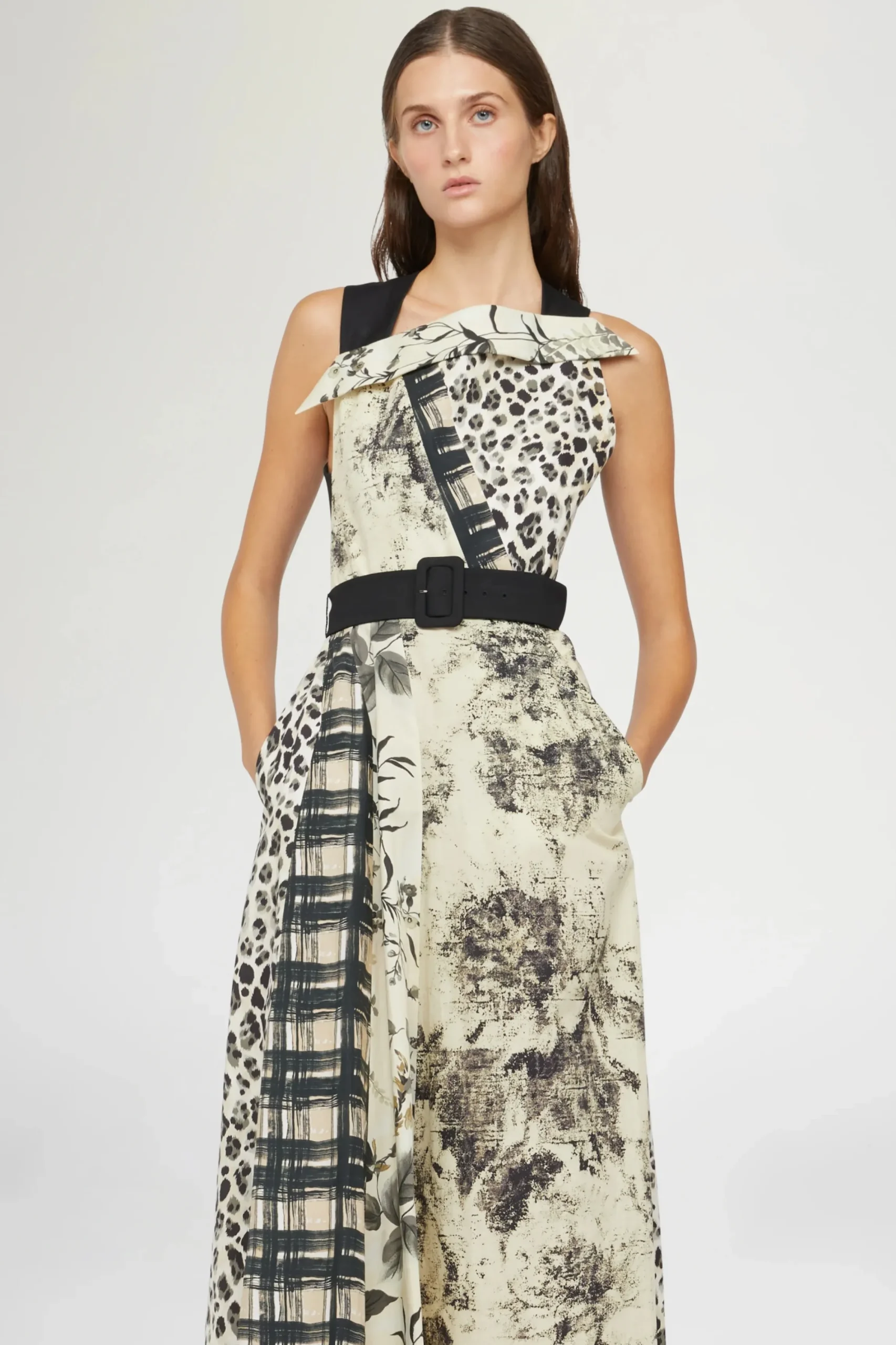 Outlet Midi Abito Stampa Tropicale & Leopardo Donna Abiti