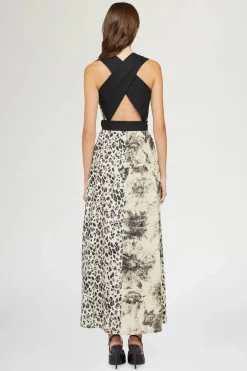 Outlet Midi Abito Stampa Tropicale & Leopardo Donna Abiti