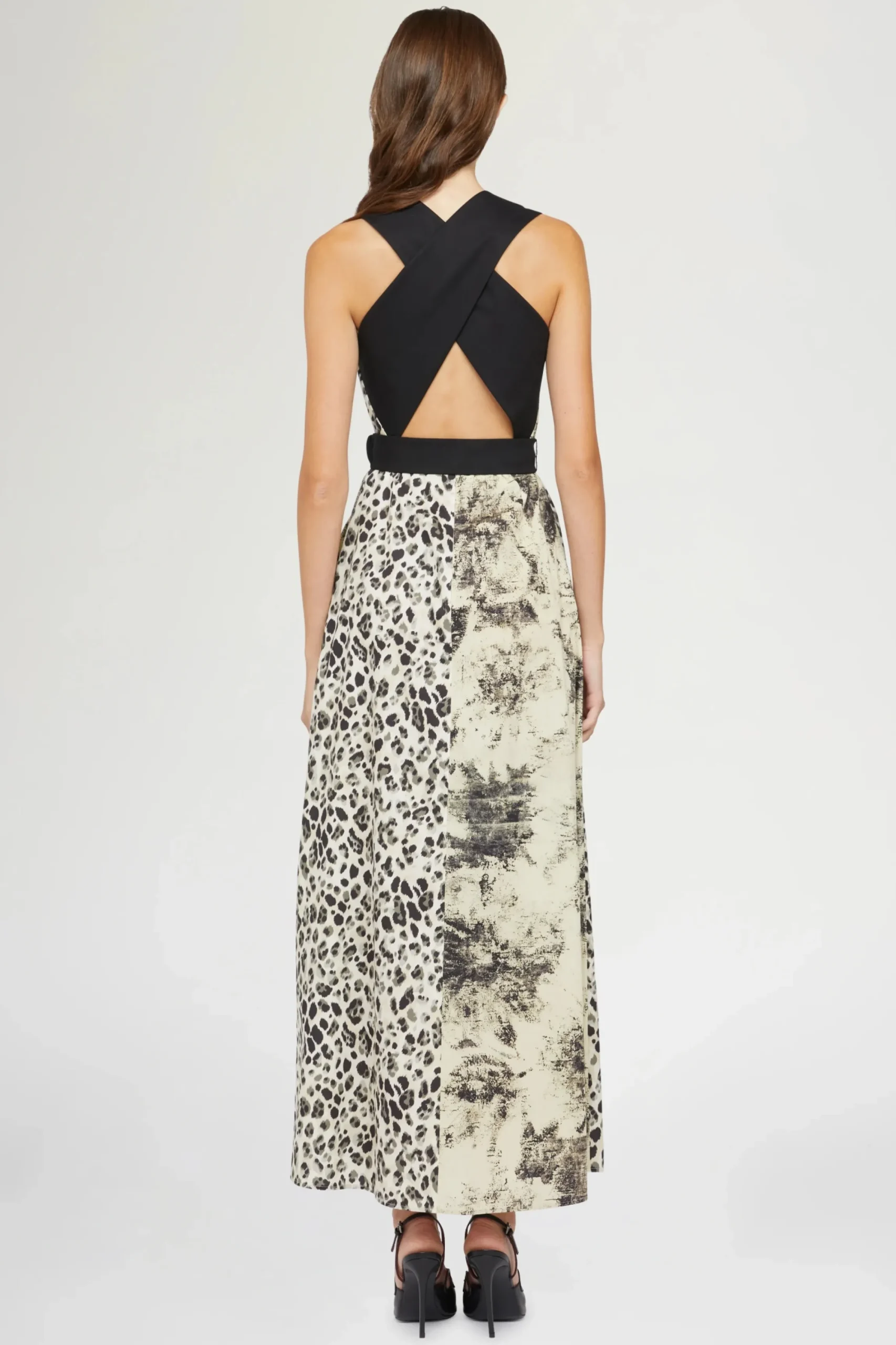 Outlet Midi Abito Stampa Tropicale & Leopardo Donna Abiti