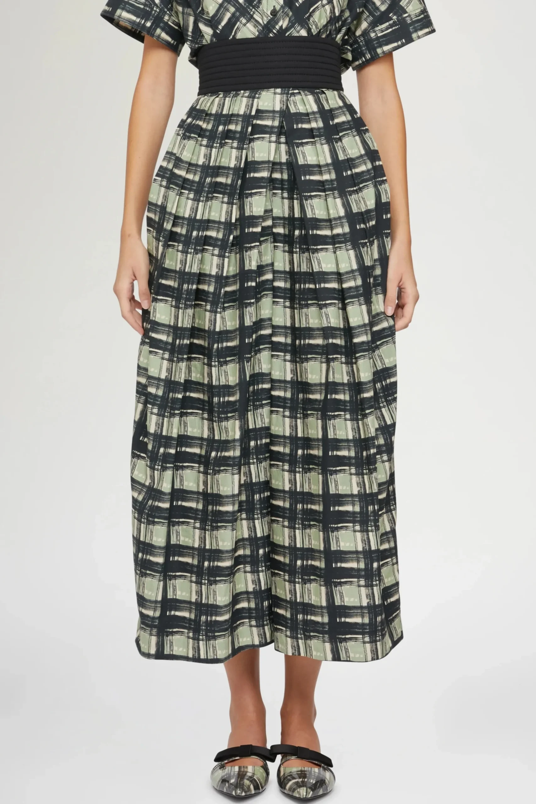 Outlet Pantaloni a Gamba Larga Quadri Donna Pantaloni
