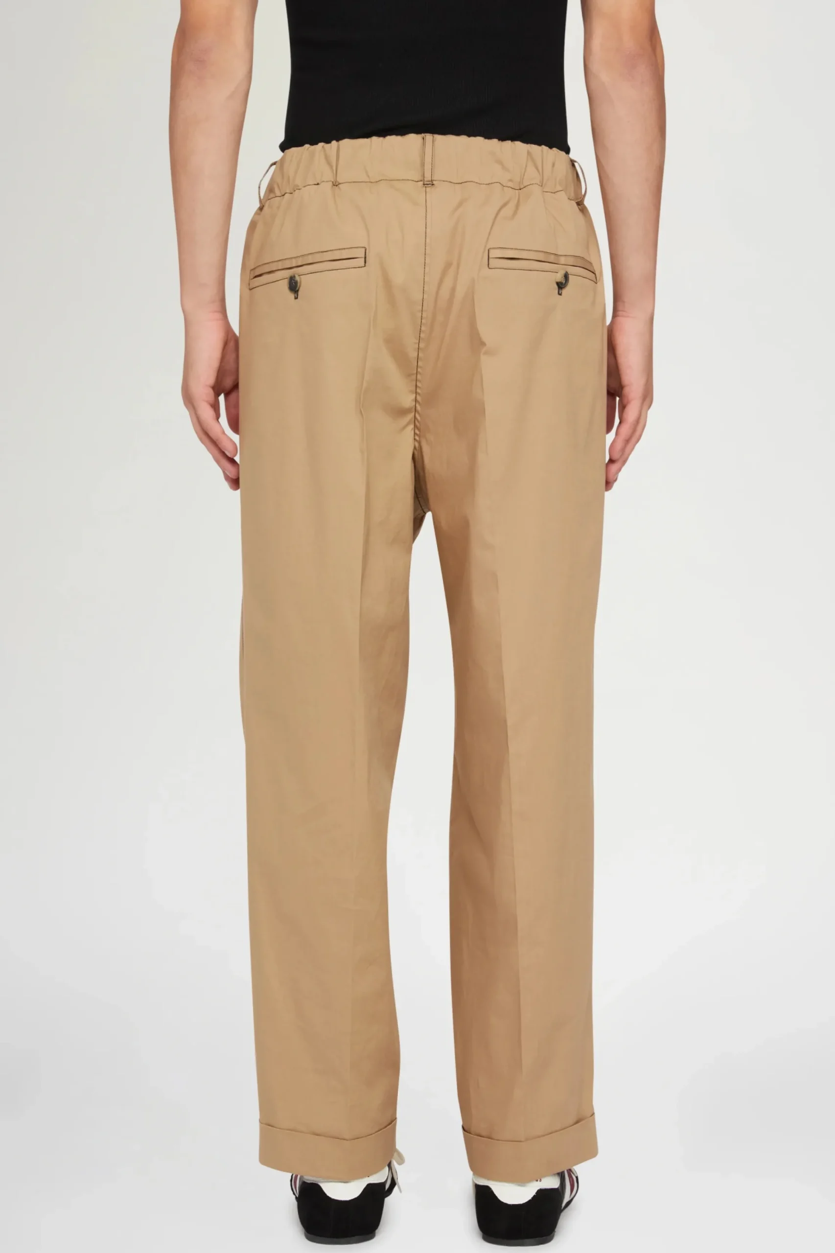 Hot Pantaloni di Cotone Beige Uomo Uomo