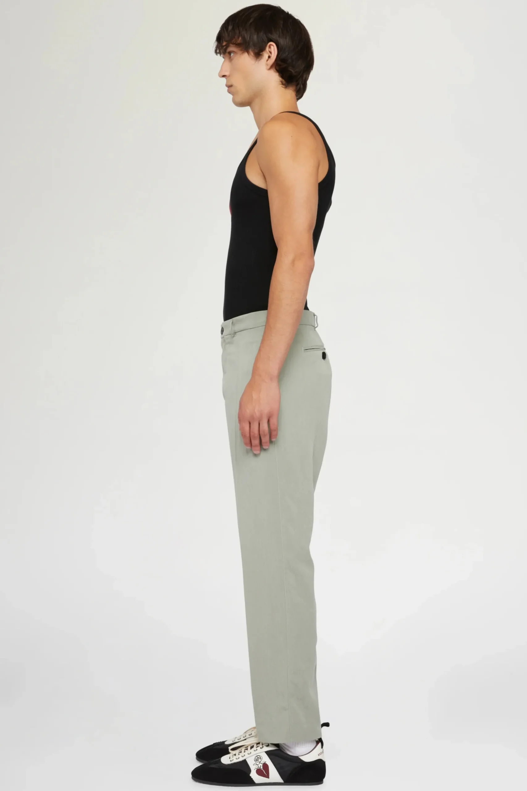 Best Pantaloni Dritti Verde Salvia Uomo Uomo