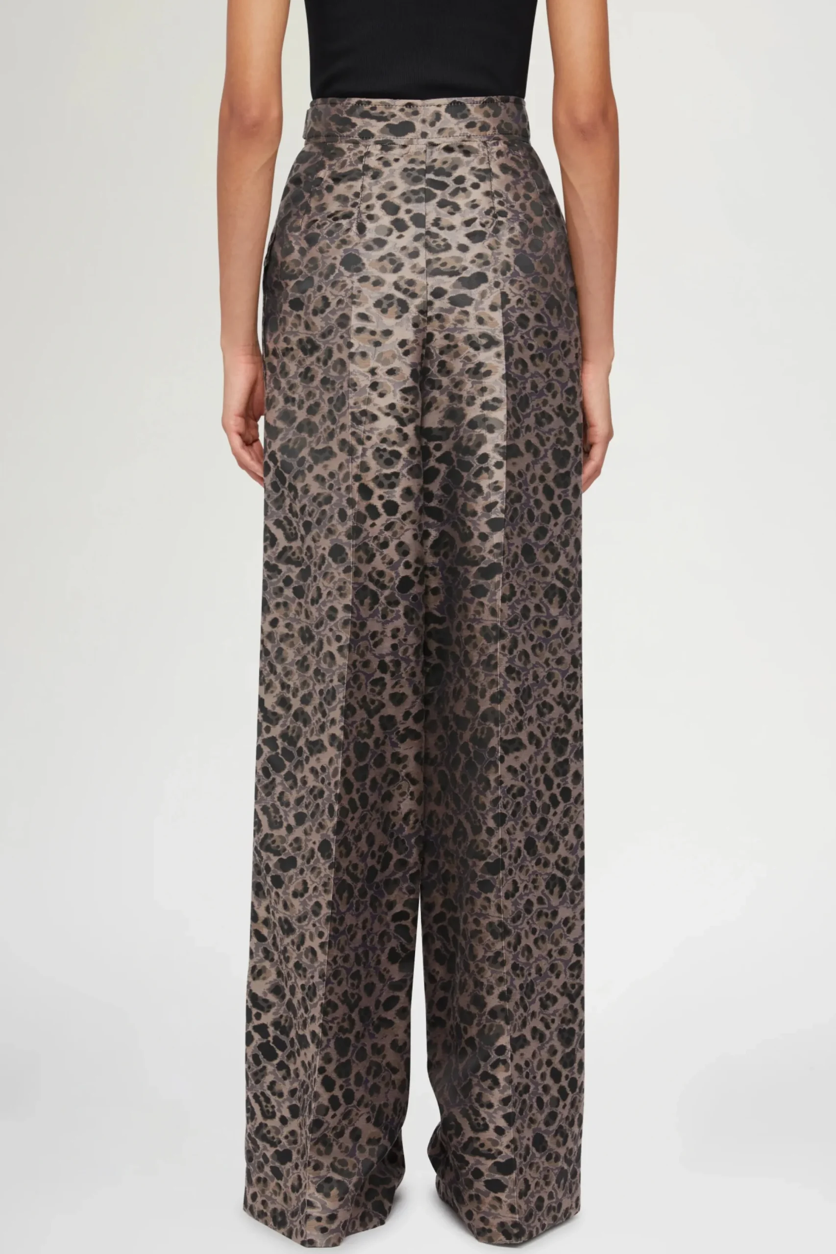 Fashion Pantaloni Palazzo Stampa Animalier Donna Pantaloni