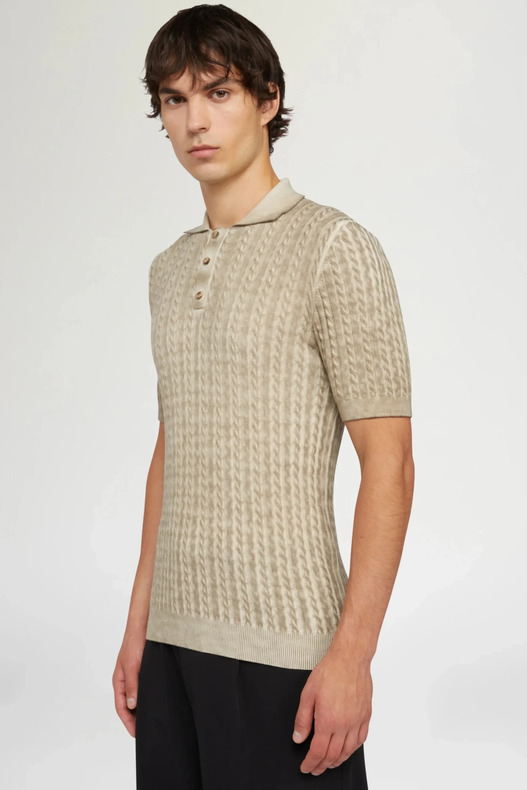 Outlet Polo in Maglia Beige Uomo Uomo
