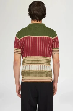 Fashion Polo in Maglia Rossa e Verde Uomo Uomo