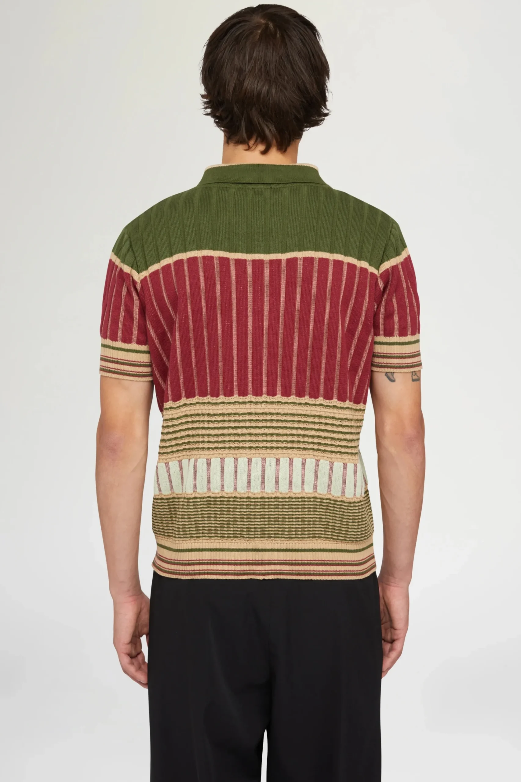 Fashion Polo in Maglia Rossa e Verde Uomo Uomo