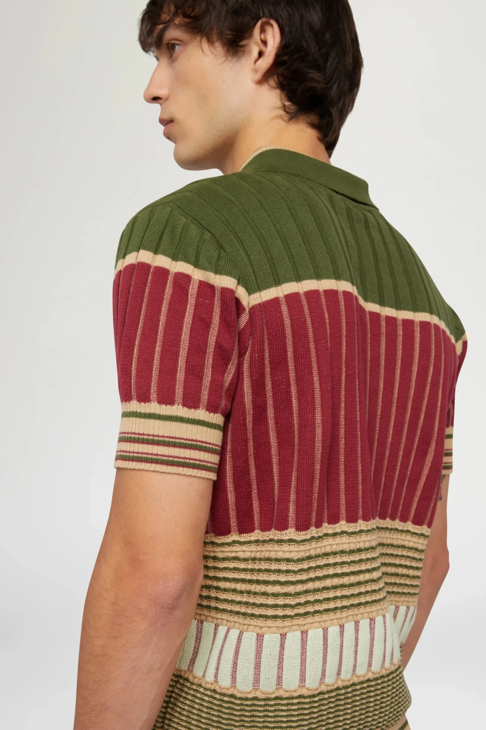 Fashion Polo in Maglia Rossa e Verde Uomo Uomo
