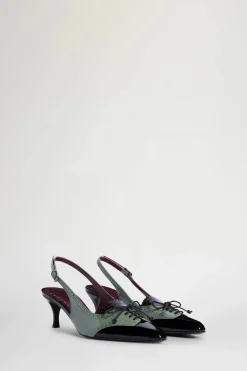 Clearance Slingback Nere e Verdi Donna Scarpe