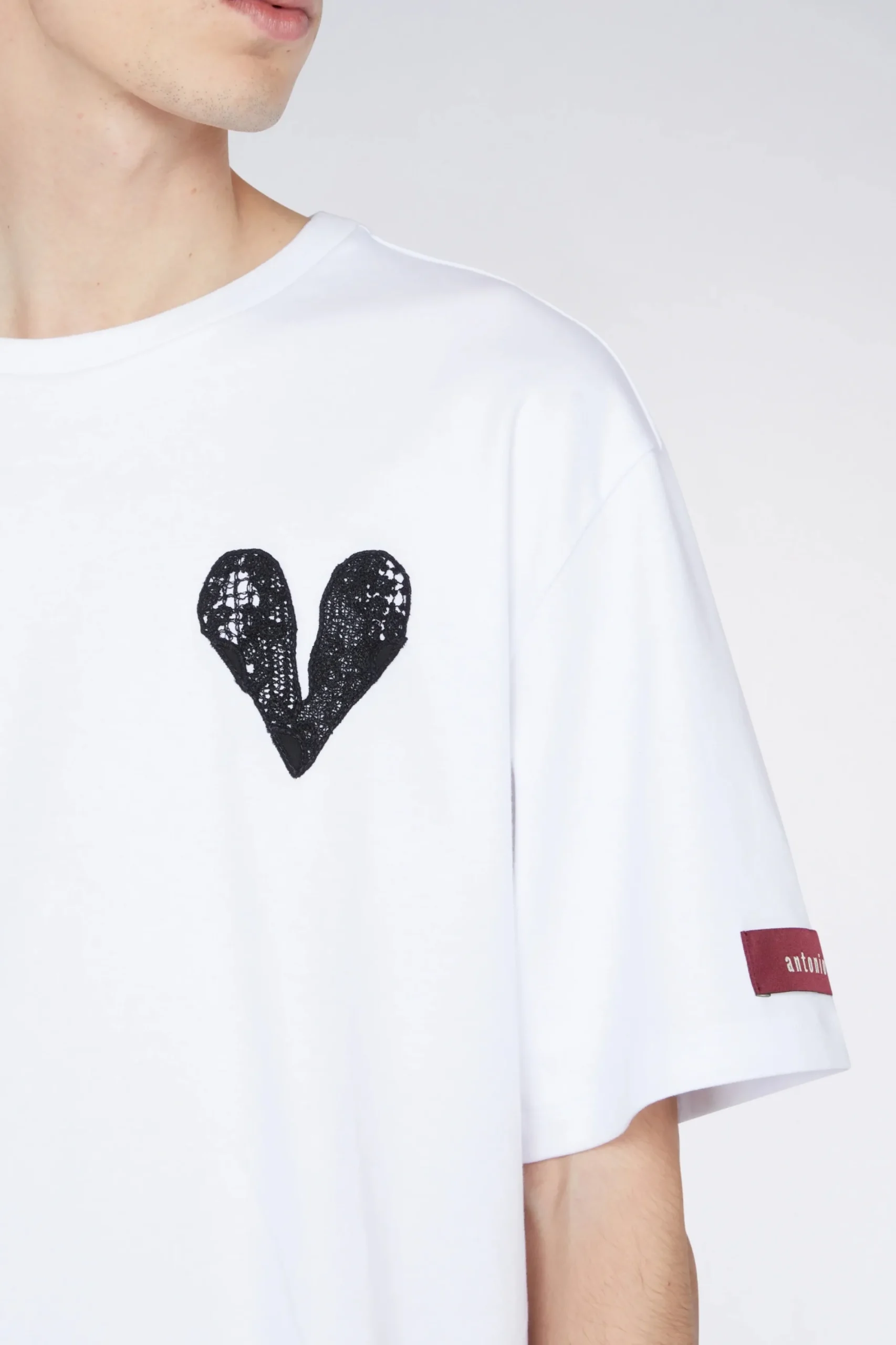 Hot T-shirt Cuore Bianca Uomo Uomo