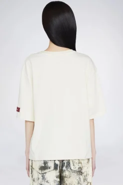 Fashion T-shirt Cuore Crema Donna Magliette E Top