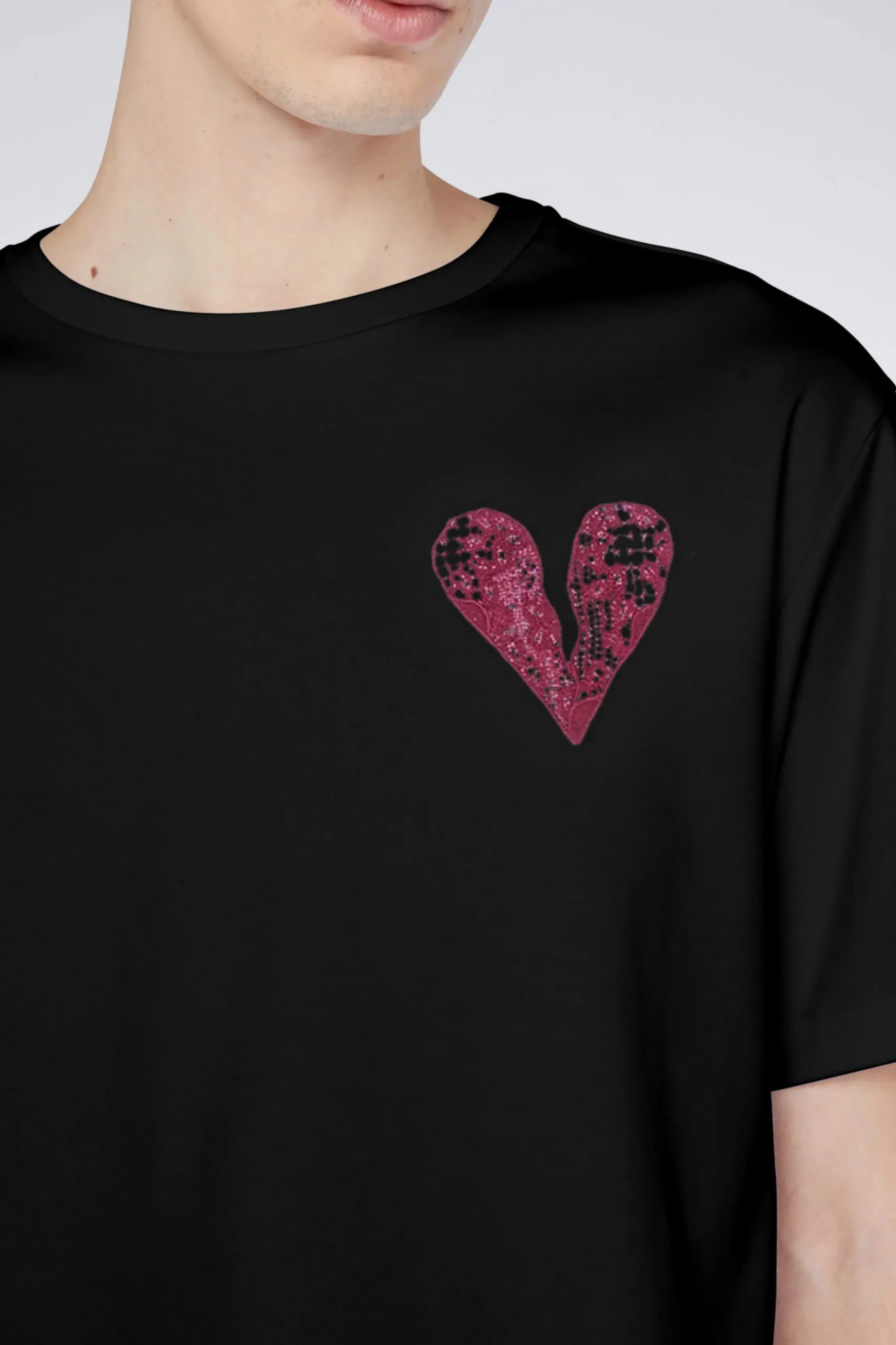 Discount T-shirt Cuore Nero Uomo Uomo