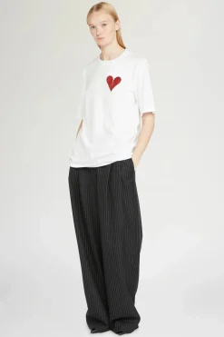 Fashion T-shirt Cuore Spezzato Bianca Donna Magliette E Top