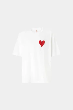 Fashion T-shirt Cuore Spezzato Bianca Uomo Uomo