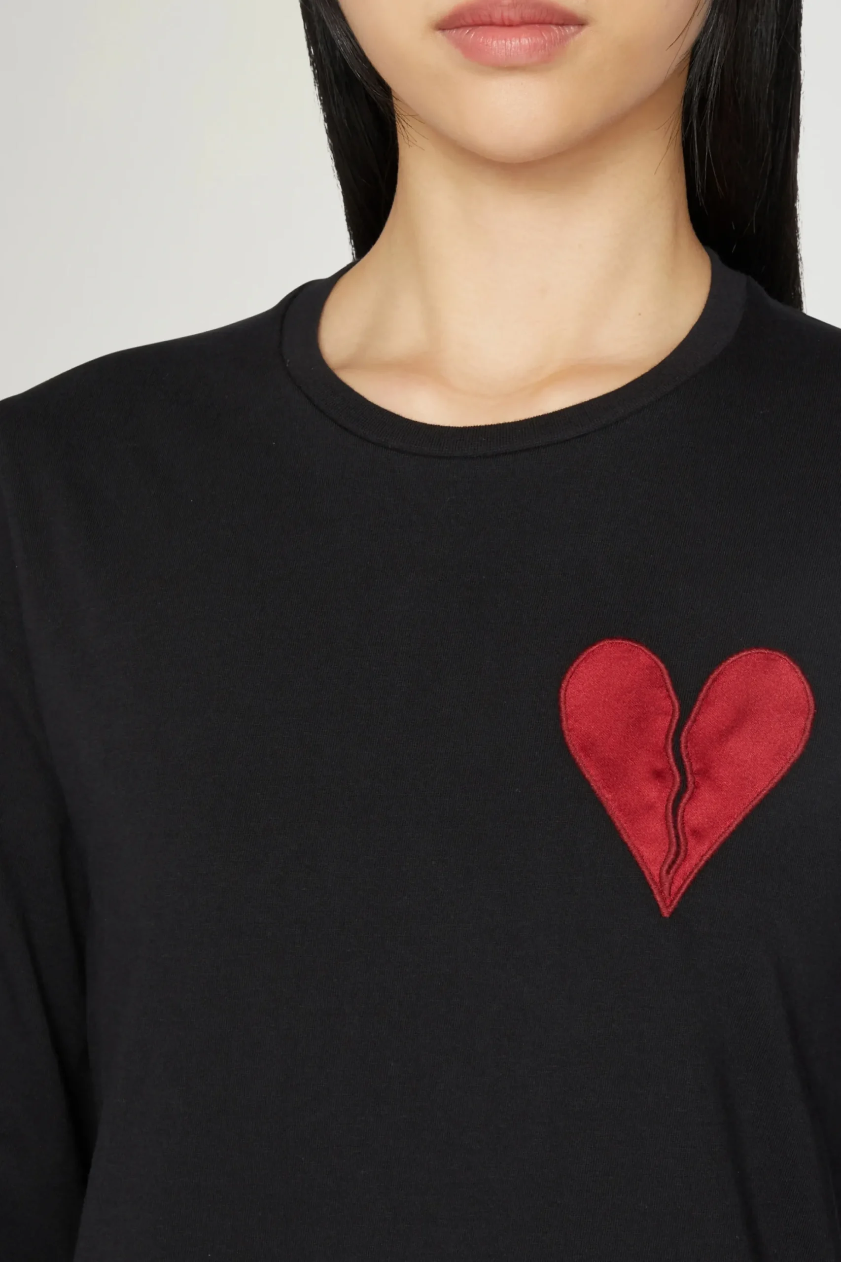 Fashion T-shirt Cuore Spezzato Lunga Nera Uomo Uomo