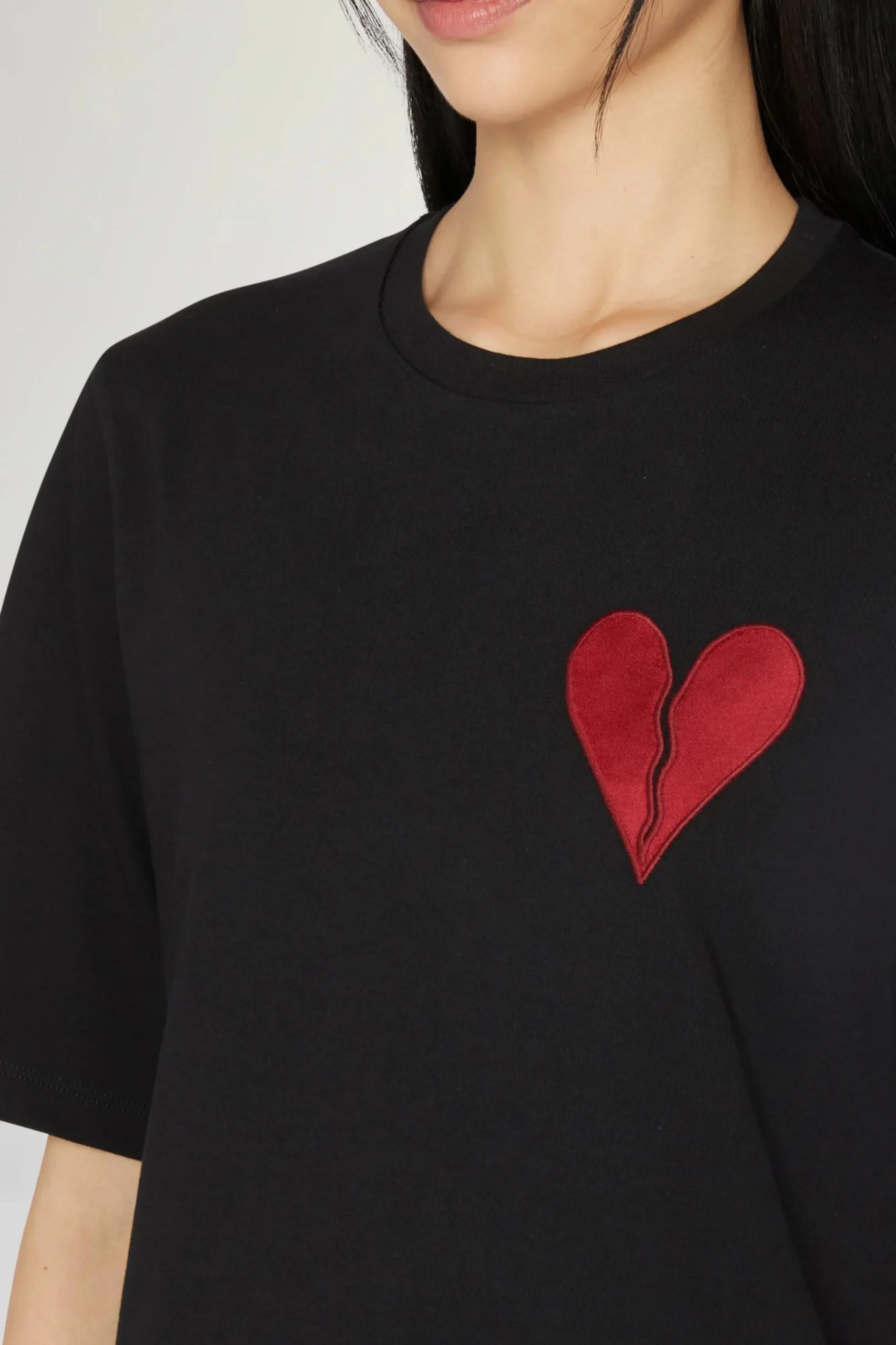 Online T-shirt Cuore Spezzato Nera Donna Magliette E Top|Uomo