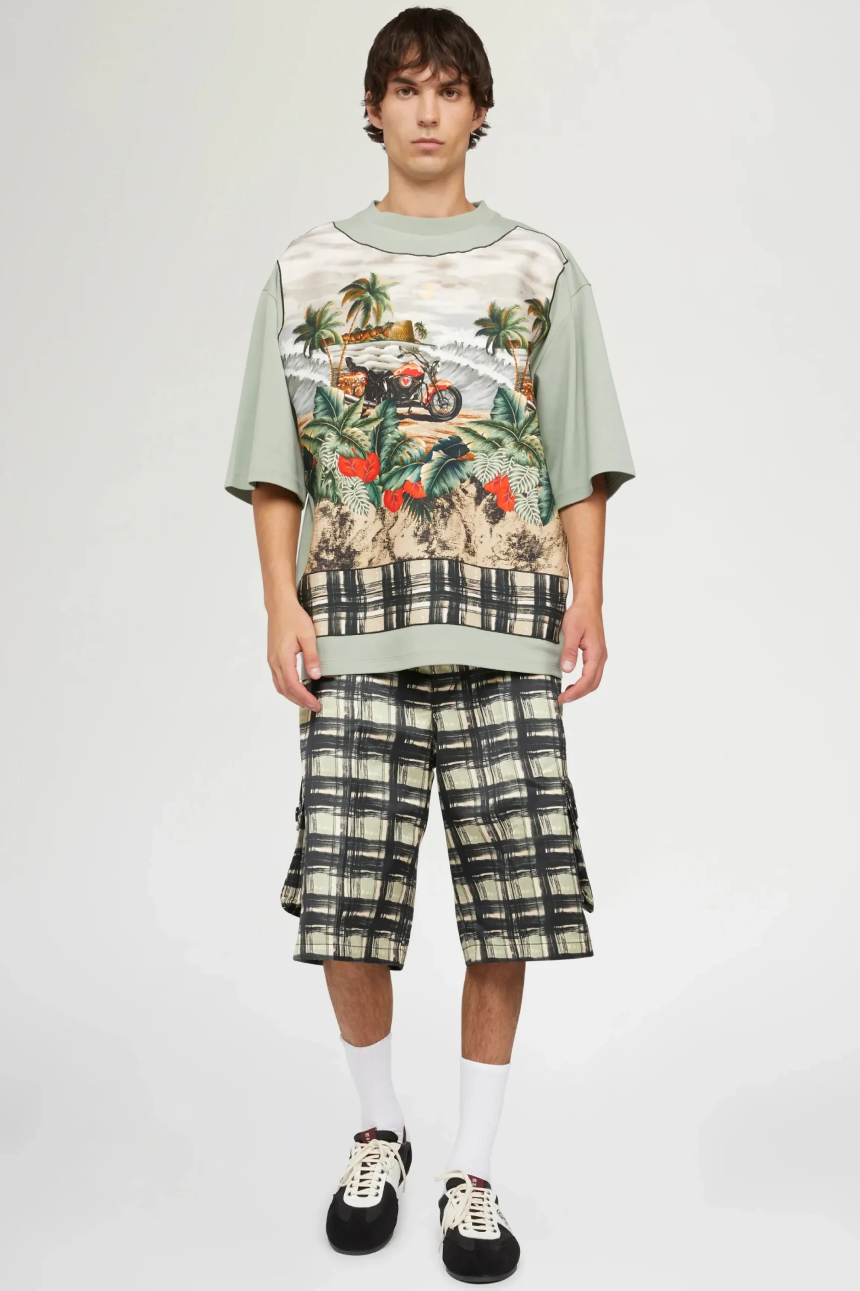 New T-shirt in Cotone Verde Uomo Uomo