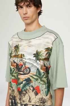 New T-shirt in Cotone Verde Uomo Uomo